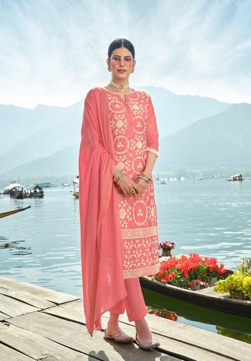 Shubh Nx Lucknowi Designer Ethnic Wear Chanderi Ready-made Salwar Suits Catalog