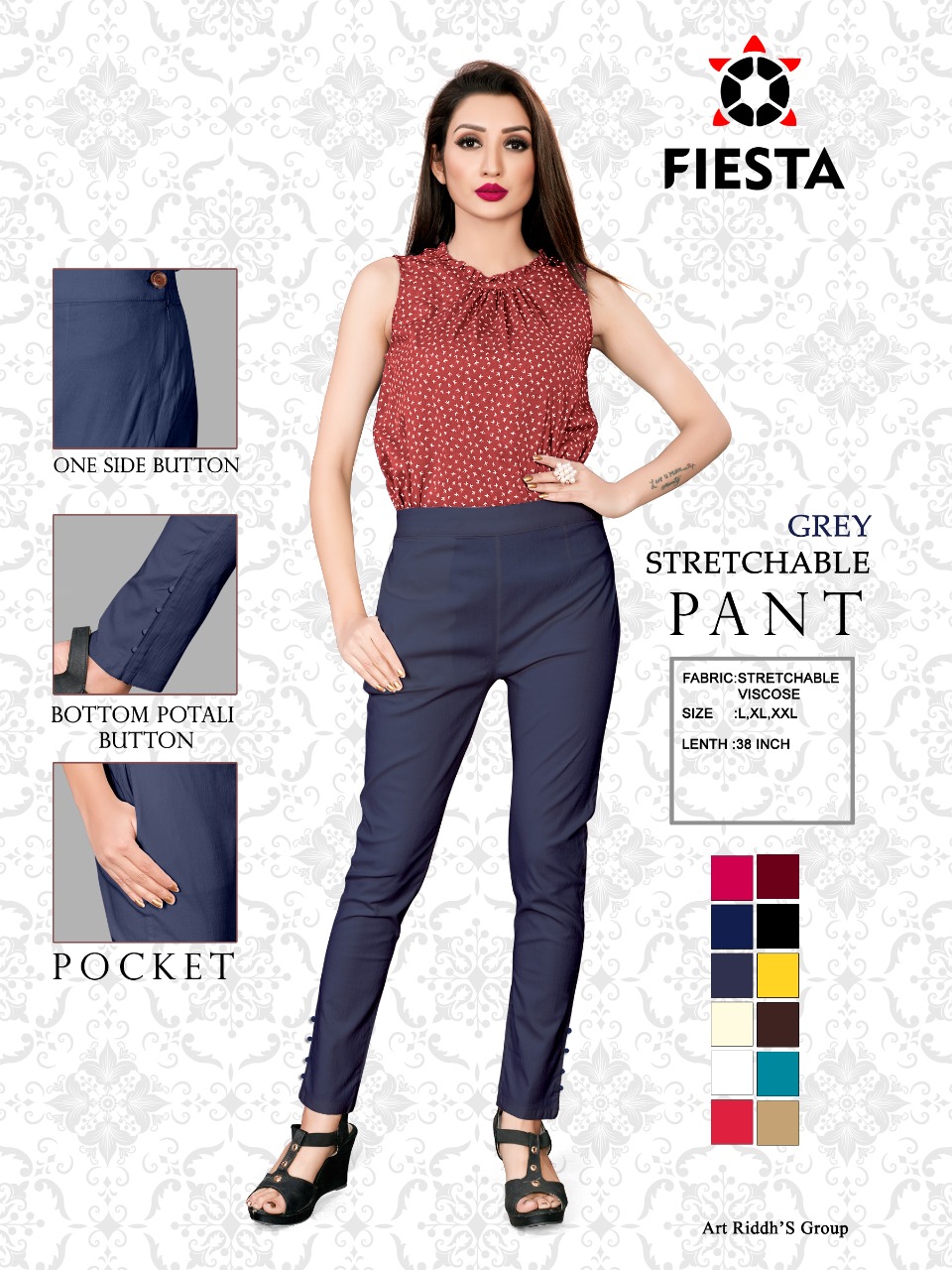 Fiesta Stretchable Pant Stylist Viscose Bottom Wear Collection