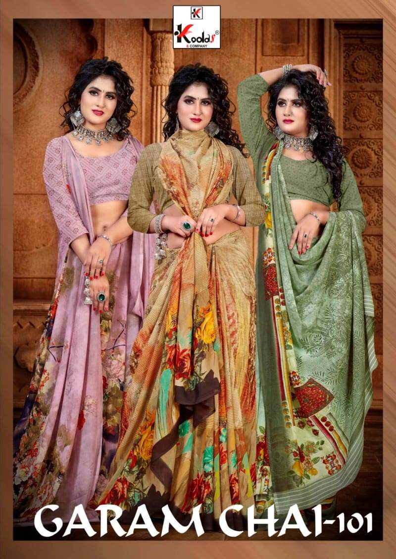 Kodas Garam Chai 101 Rennial Printed Sarees  Catalog