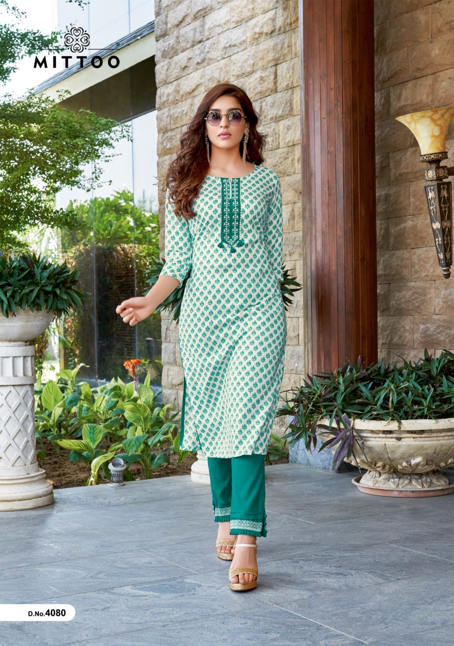 Mittoo Mohini Vol 9 Rayon Designer Rayon Kurti With Bottom Catalog