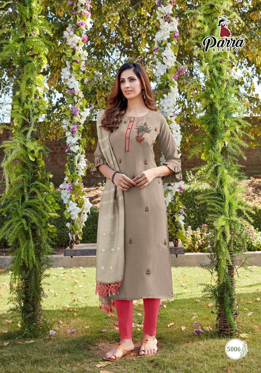 Parra Studio Chunnri Vol 5 Designer Maslin Kurti With Dupatta Catalog