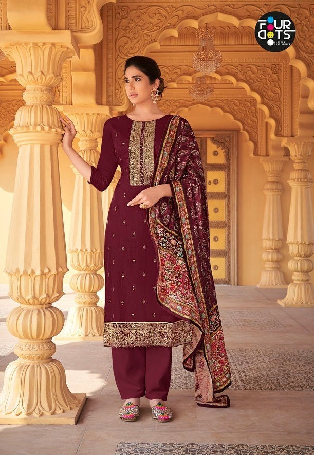 Four Dots Preyasi Designer Embroidery Ethnic Wear Salwar Suits Catalog