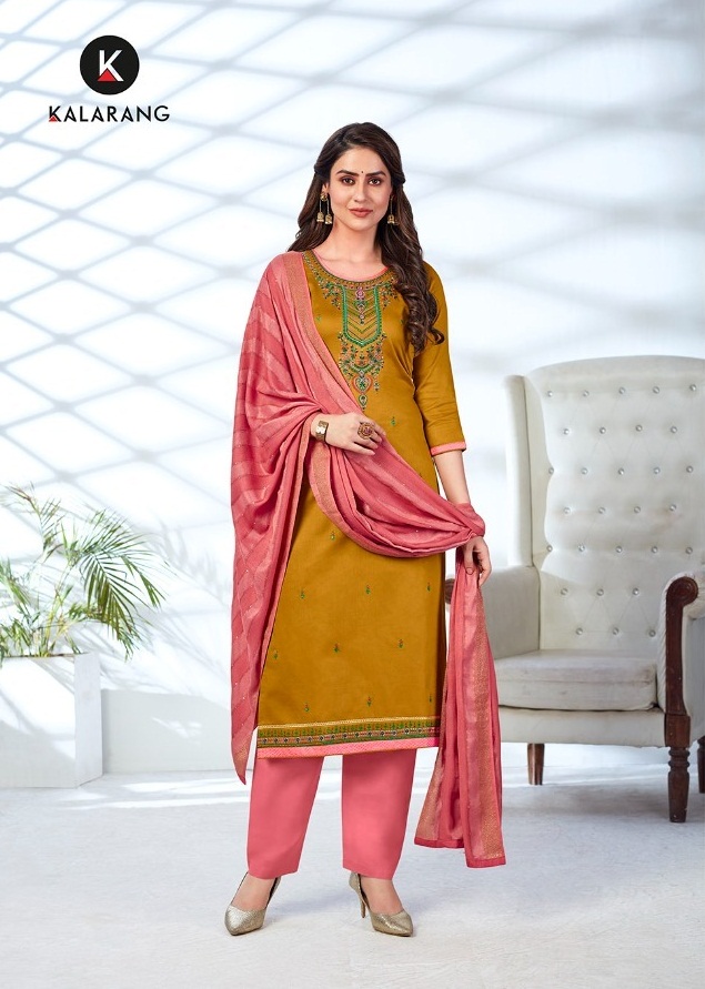 Kalarang Saloni Vol 7 Fancy Cotton Embroidery Salwar Suits Catalog