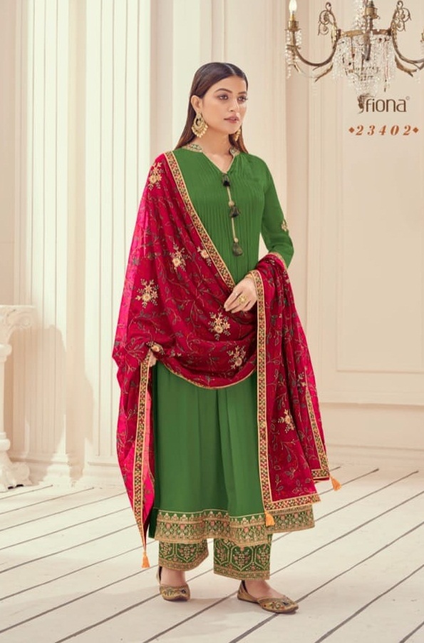 Fiona Zardosh Chinon Exclusive Embroidered Designer Salwar Suits Catalog