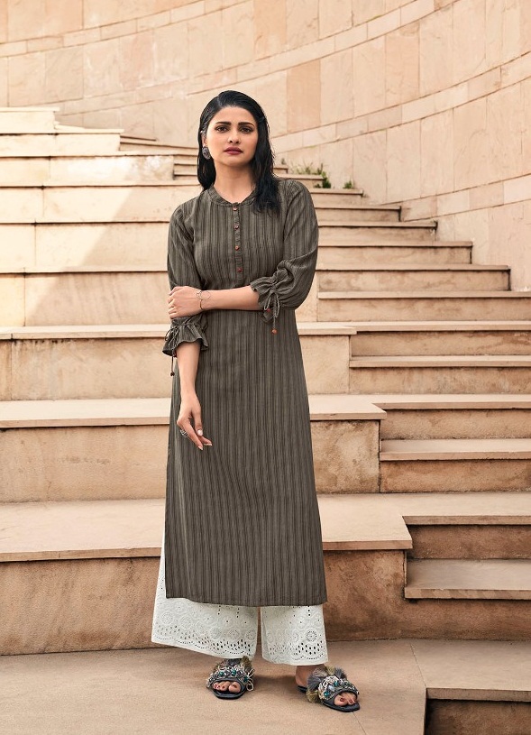 Vinay Tumbaa Magnet Vol  4 Rayon Designer Kurti With Plazoo Catalog