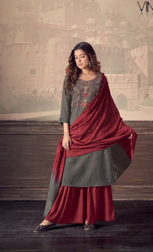 Vink Scarlet Kurti With Sharara And Dupatta Catalog