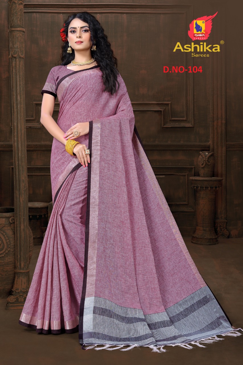 Ashika  Matka Linen Party Wear Designer Saree  Catalog