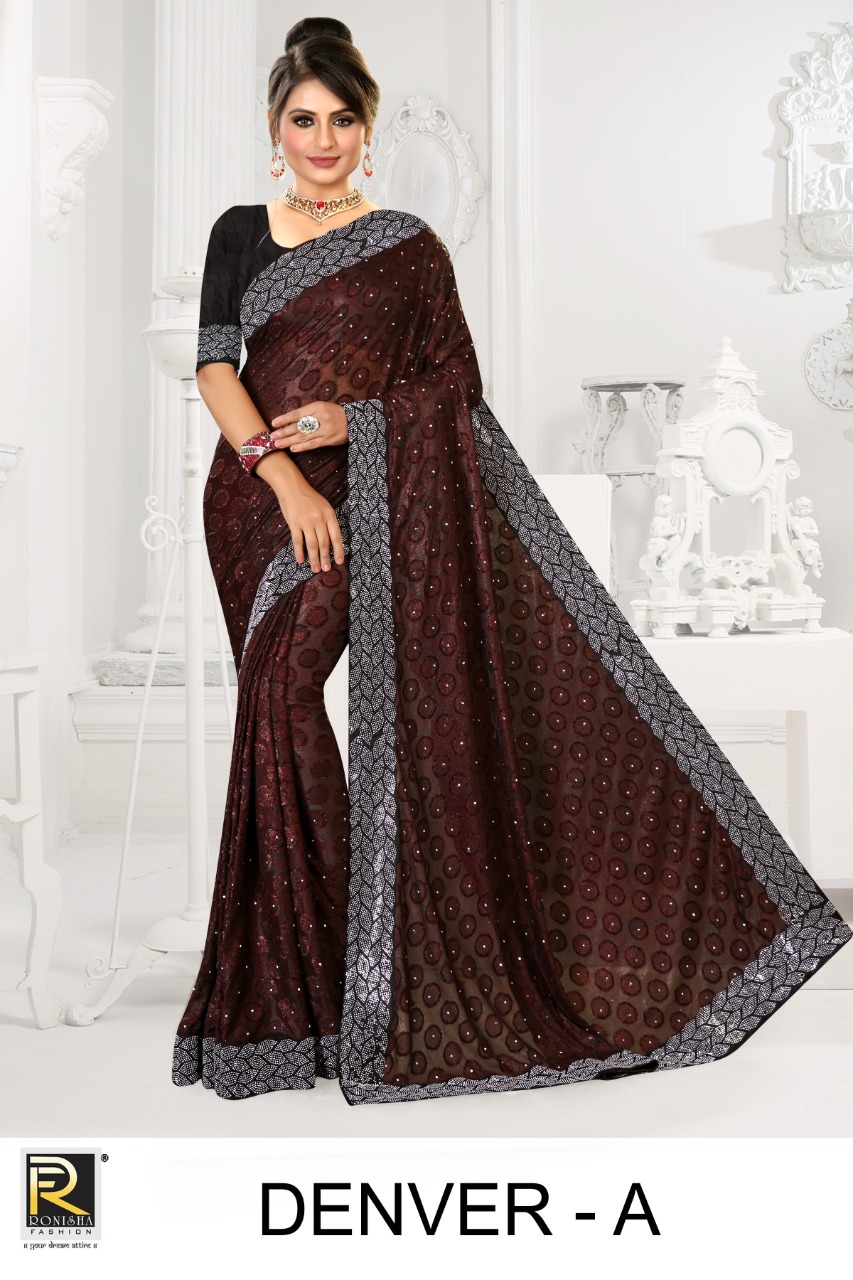 Ranjna Denver Siroski Diamond Border Designer Saree Collection
