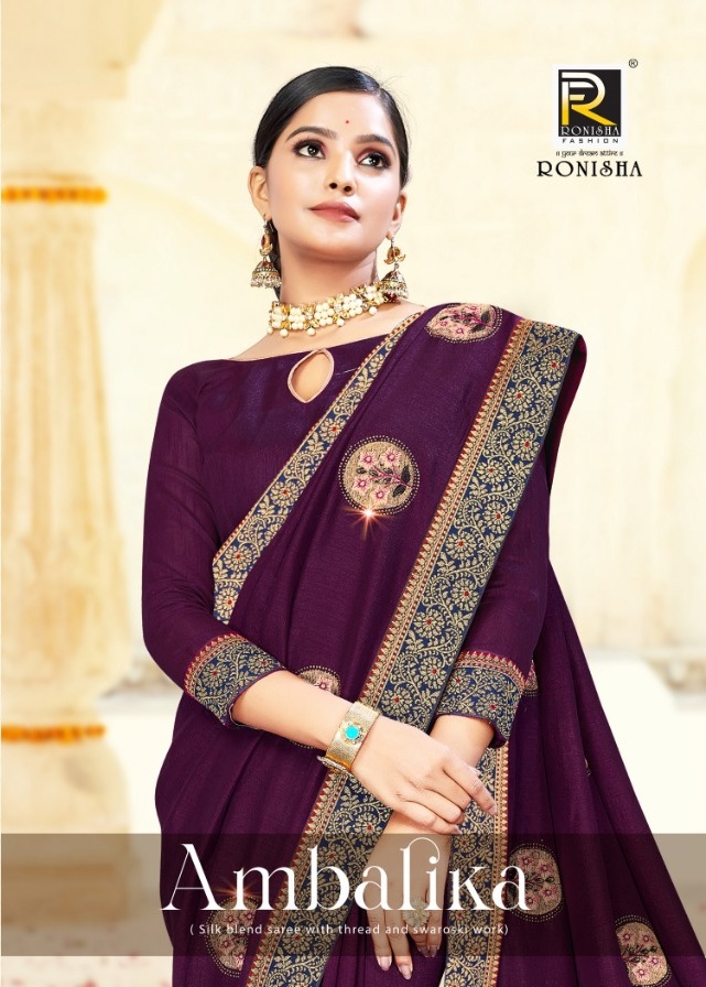 Ranjna Ambalika Fancy Border Butta Siroski Diamond Designer Saree Collecton