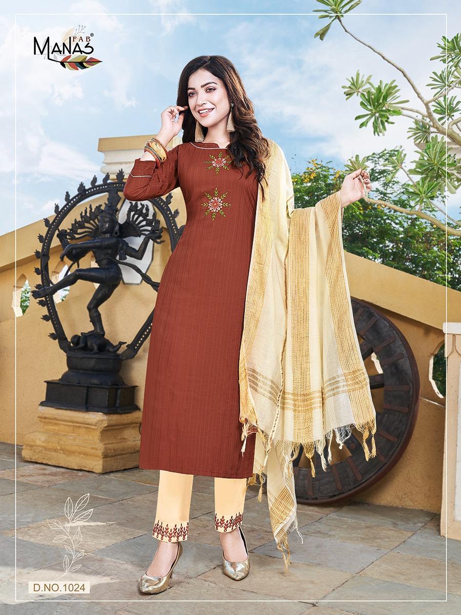 Manas Delight 4 Embroidery Hand Work Ready Made Catalog