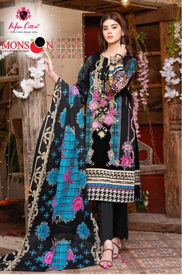 Nafisa Monsooon Vol  6 Karachi Cotton Dress Material Catalog
