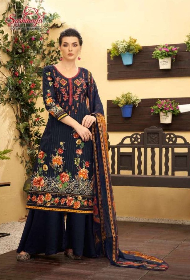 Sarmaaya  Gulnar Pure Lawn Cotton With Embroidery Dress Material Catalog