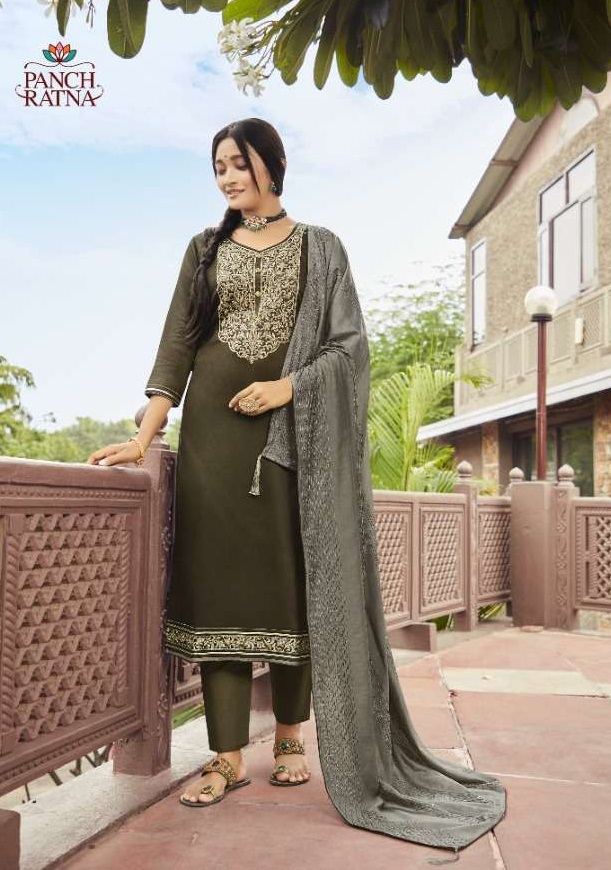 Panch Ratna Royal Jam Silk With Work Dress Material Catalog