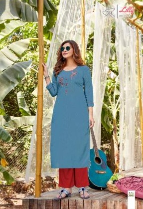 Lilly Ovi  Regular Wear Designer Kurti With Handwork