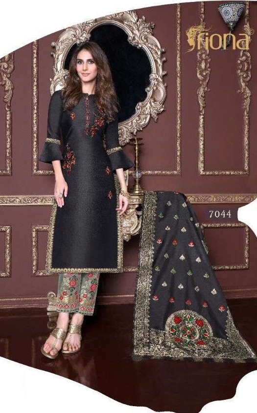 Fiona Meenakari Bemberg Silk Jacquard With Hand Work Dress Material Catalog