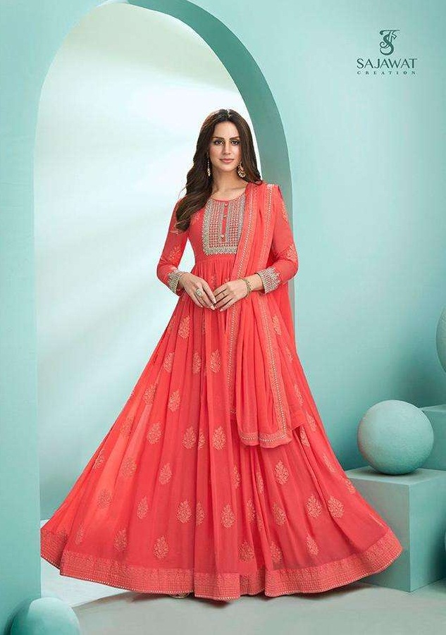 Sajawat  Kalpi Faux Georgette With Embroidery Work Ready Made Suits Catalog