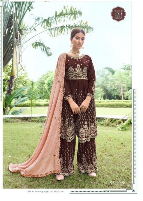 Rsf Kanchi Peplum Chinon Silk Embroidery Worked Semi Stitched Wholesale Salwar Suit Catalog