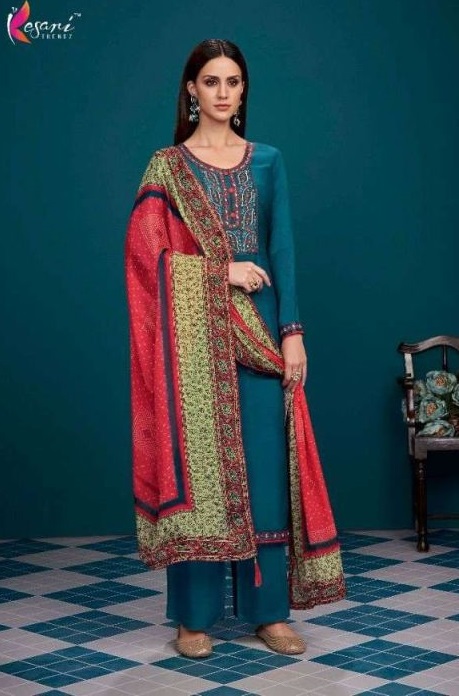Kesari Trendz Masakali Viscose Muslin With Embroidery Work Dress Material Catalog