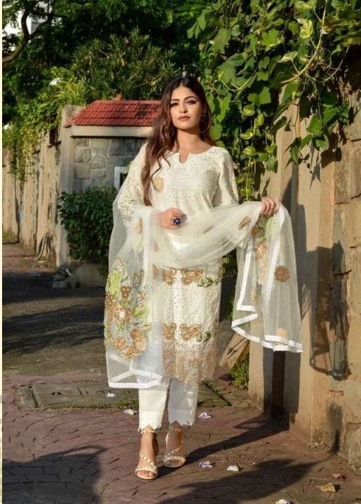 Shraddha Aaliya Cambric Cotton With Work Pakistani Wholesale Suits