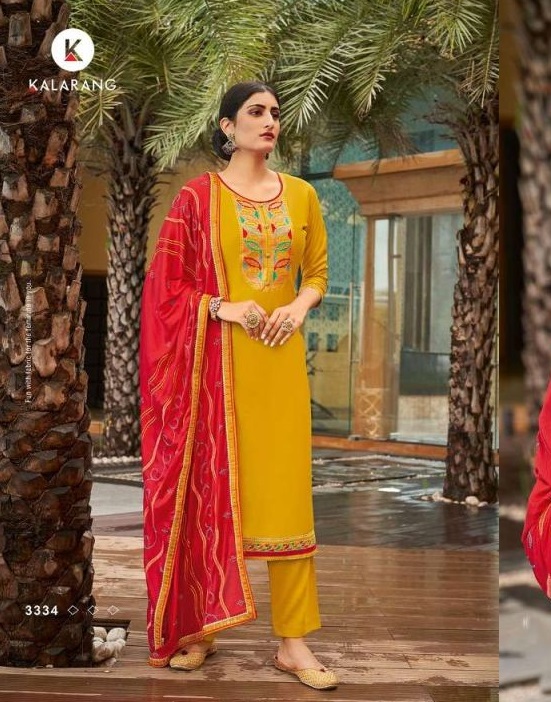 Kalarang Anokhi Parampara Silk All Over With Embroidery Dress Material