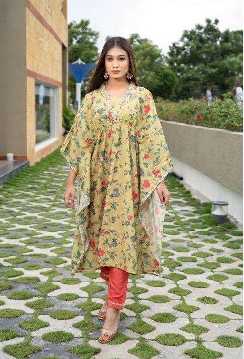Psyna Poncho Muslin Printed Top With Bottom Catalog