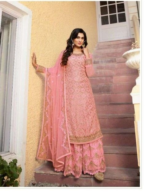 Zubeda Nazm Hitlist Pure Dola Jacquard With Gota Jari Work Salwar Suits Catalog