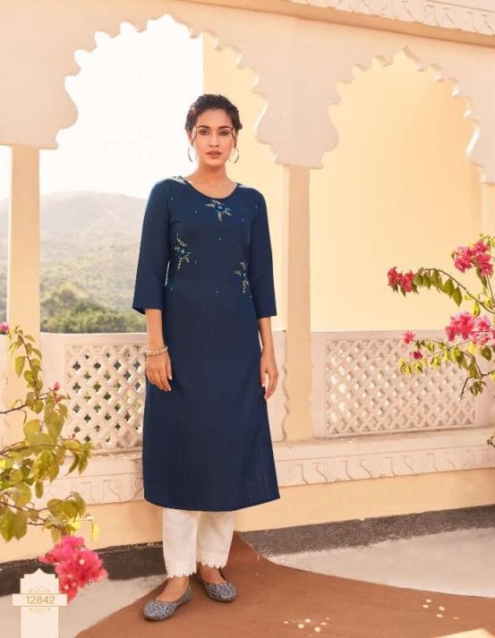 Kalaroop Walnut Fancy Weaving Fabrics Wholesale Kurtis Catalog