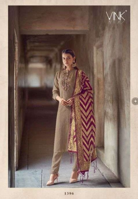 Vink Regal Silk With Hand Work Kurti With Pant Dupatta Catalog