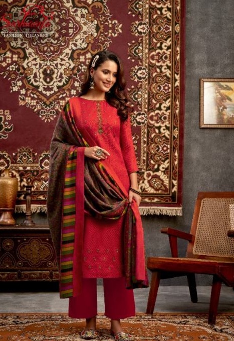 Sarmaaya Jamawar Premium Pashmina Dress Material Catalog