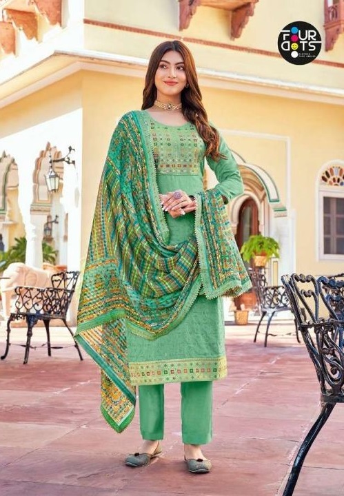 Fourdots Adhira Vol 3 (light) Muslin With Heavy Work Dress Material