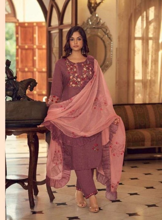 Vink Ruffles Vol 2 Silk Kurtis With Bottom And Dupatta Catalog