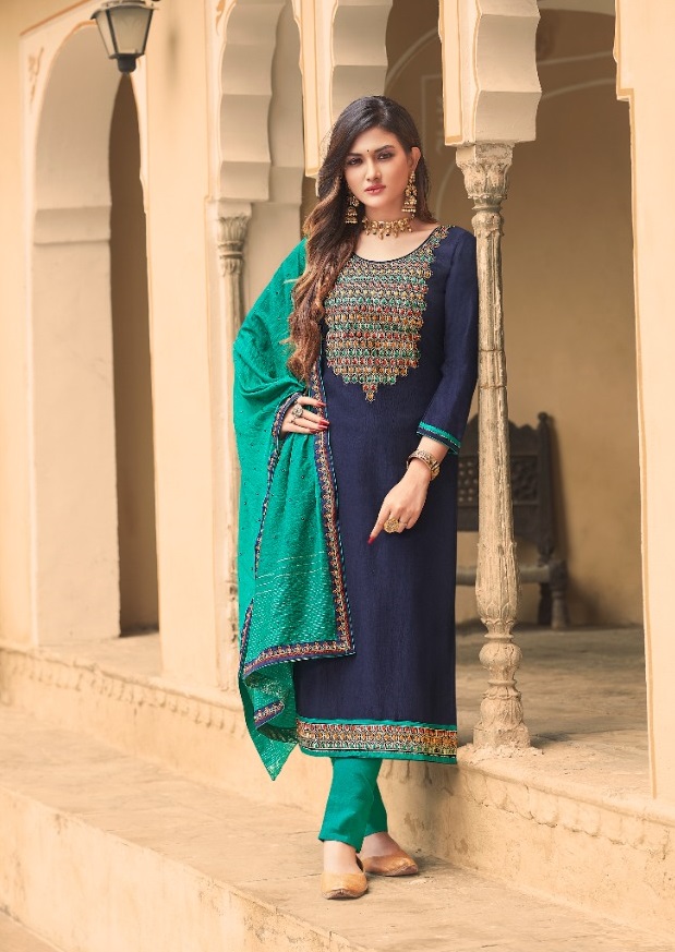 Panch Ratna Mahek Designer Silk Embroidery Salwar Suit Catalog