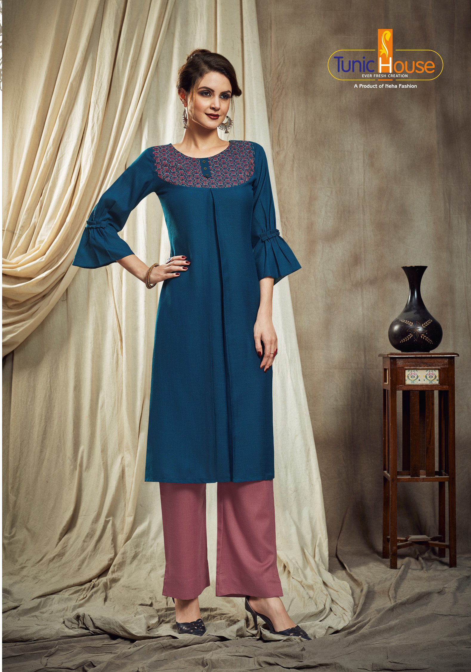 Tunic House Nitu Designer Top With Bottom Set Catalog