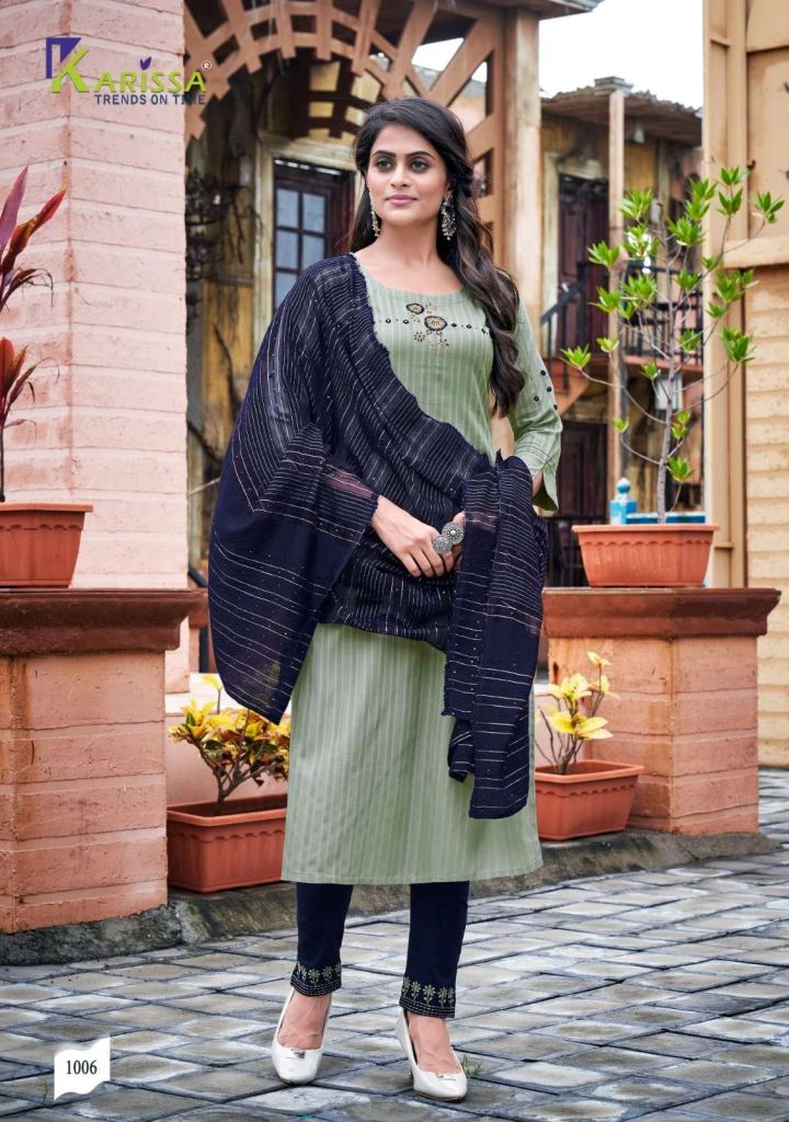 Karissa Opel Viscose Rayon With Work Kurtis With Bottom And Dupatta Catalog