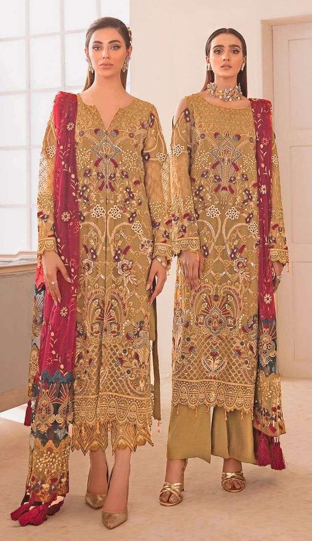 Rinaz Ramsha Vol  12 Designer Georgette Embroidery Pakistani Suit Catalog