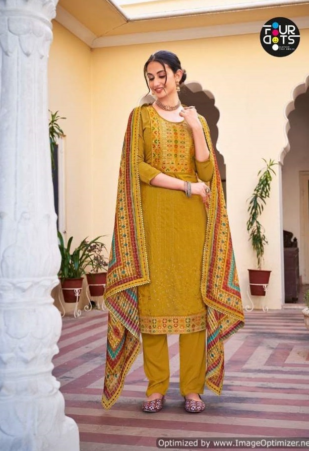 Four Dots Adhira Vol 3 Festive Wear Designer Dress Material