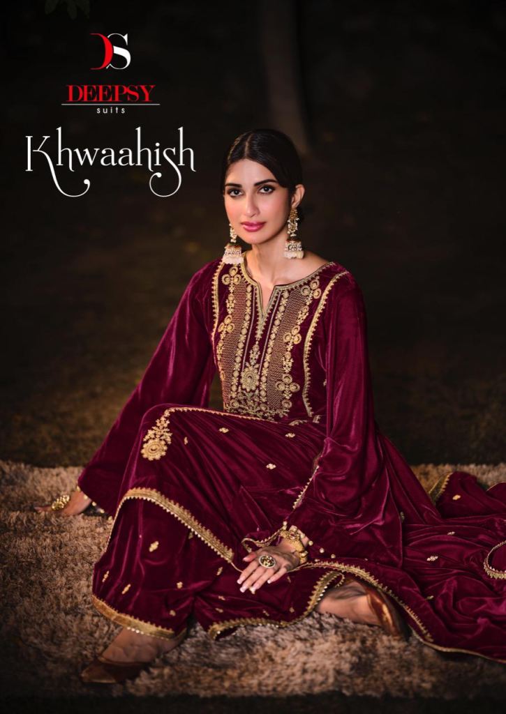 Deepsy Khwaahish Winter Velvet Pakistani Salwar Suits Catalog