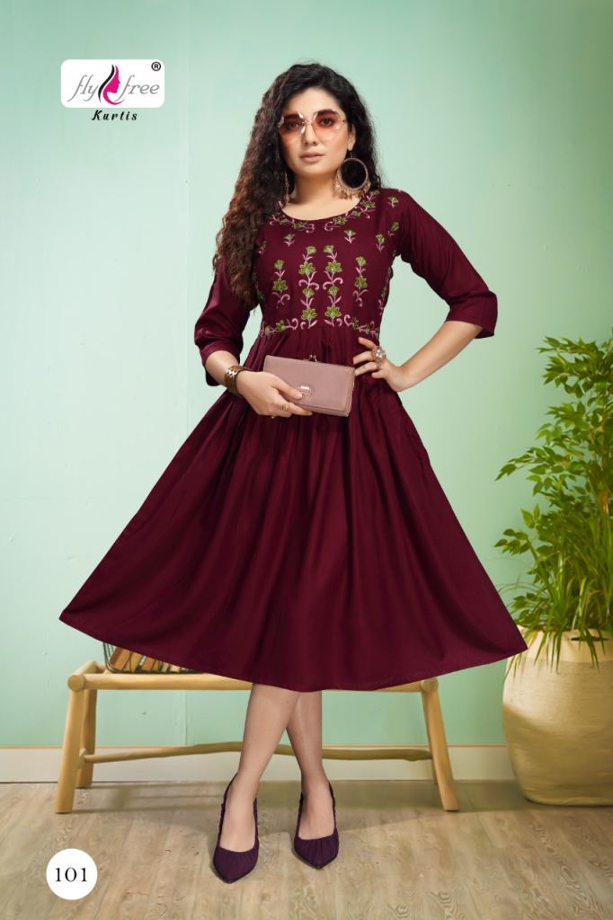 Fly Free Airjet Anarkali Kurti Wholesale Rate In Shop