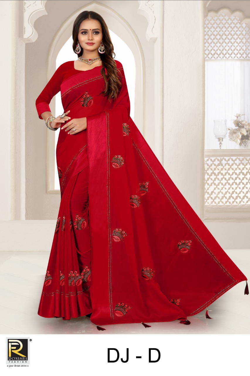 Ranjna Dj Fancy Thread Worked Siroski Diamond Saree Exclusive Collection