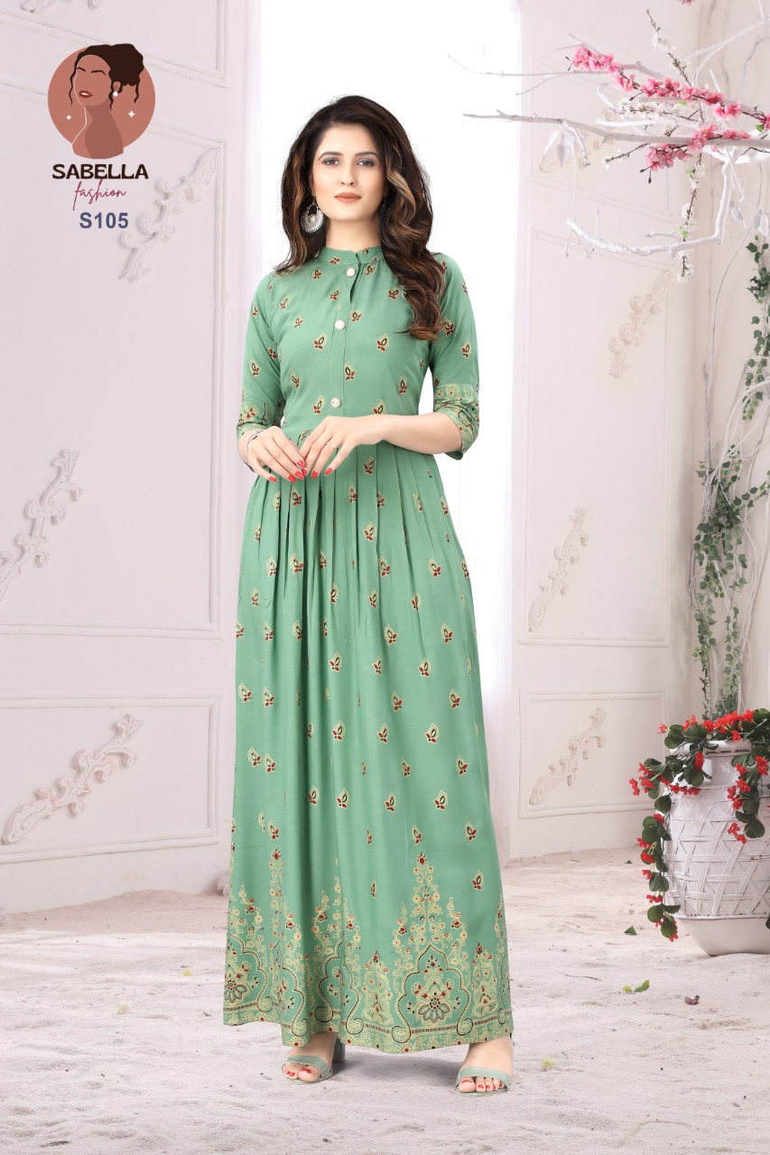 Florencia 1 Piece Stitched Printed Anarkali- A Long Gown Style Kurti | by  Antika Barua | Medium