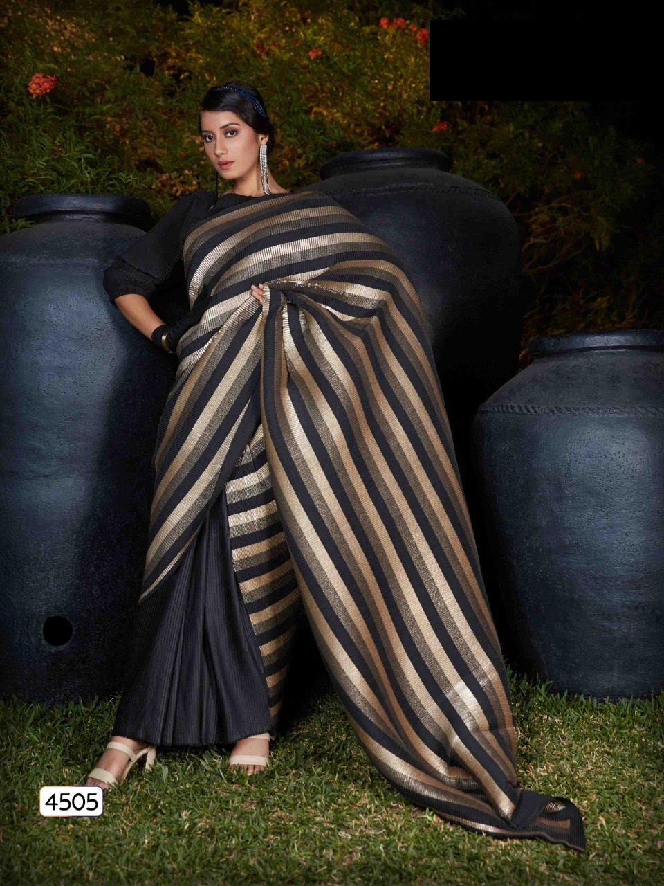 Black With Gold  Ling Fancy Designer Sarees Collection Online Designer Indian Black Sarees Collection Online