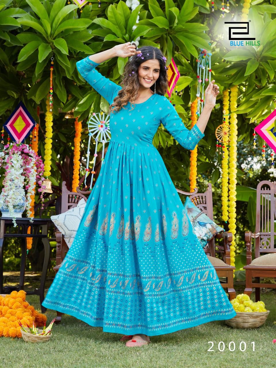Blue Hills Walkway Vol 20 Long Gown Kurti Design Catalog