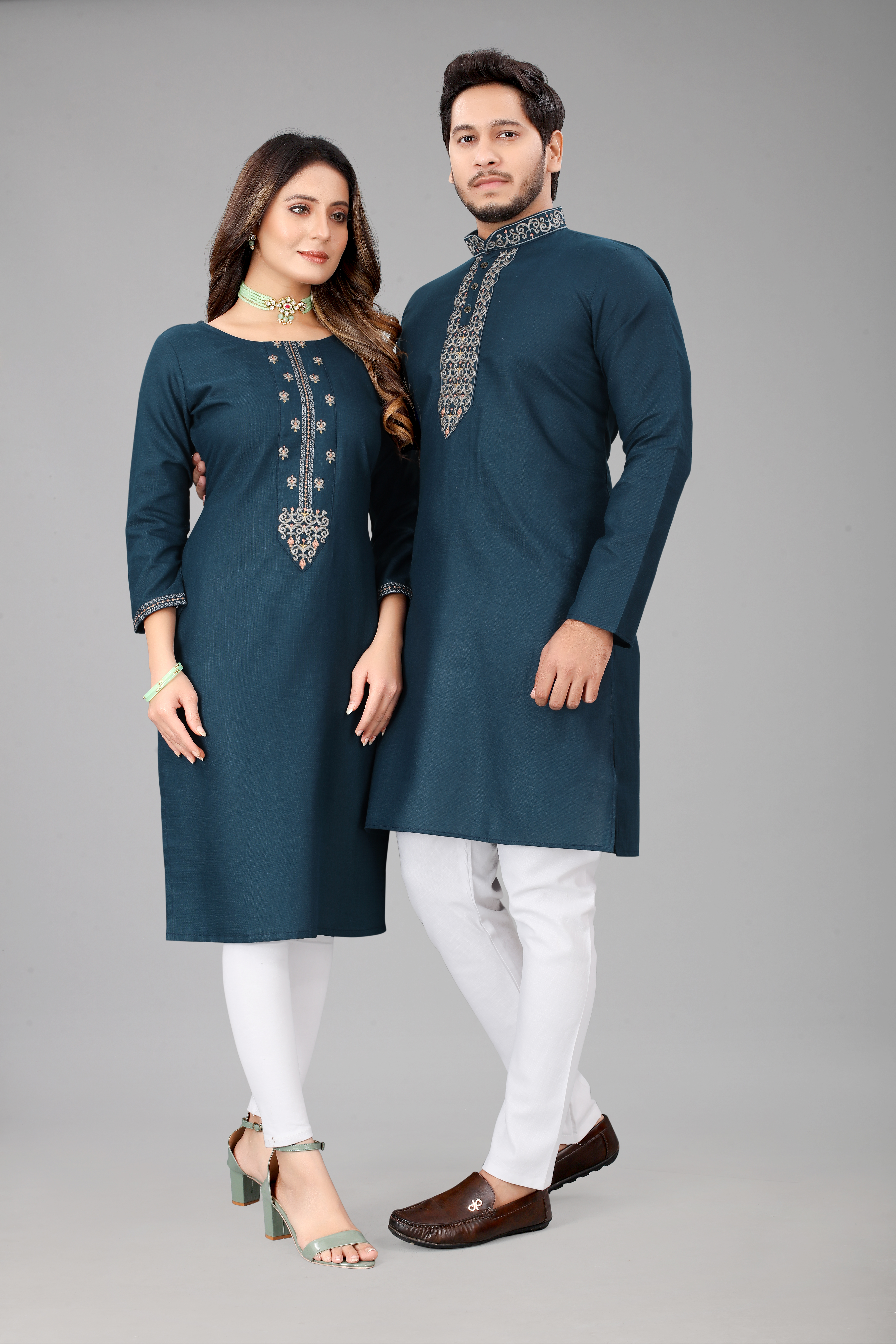 Navy Blue Kurta  With Kurti  Buy Embroidered Kurt And Kurti  Sets Online In India