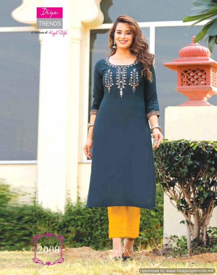 Kajal Style Casual Diaries  Vol 2 Ethnic Wear Embroidery Casual Kajal Style Kurti Catalog