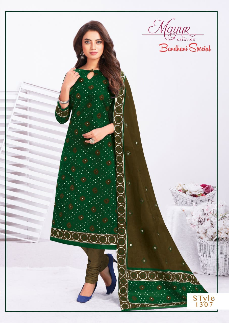 Mayur Bandhani Special  Vol 13 Regular Wear Cotton Dress Material Catalog