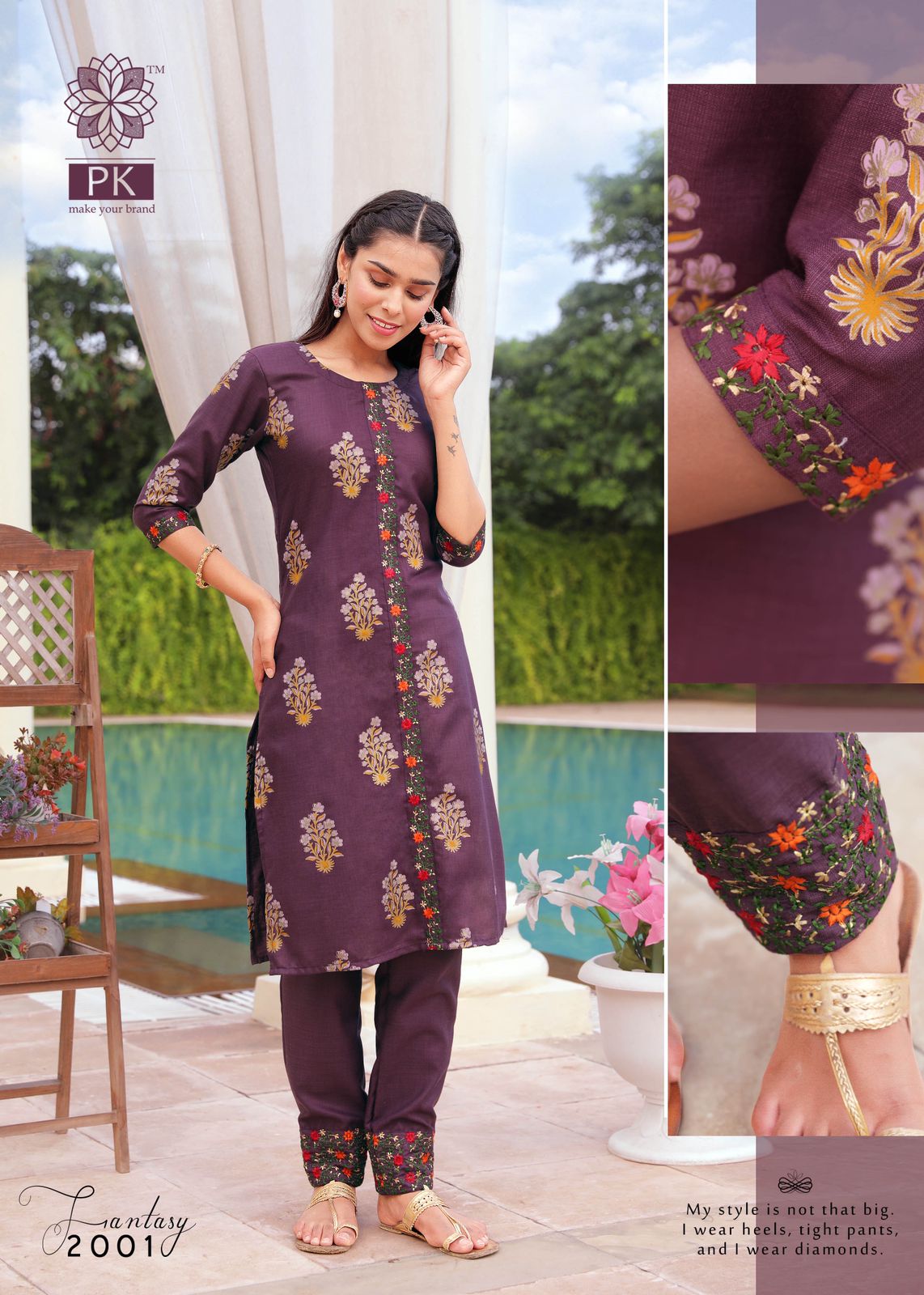 Pk Fantasy Vol  2 Fancy Cotton Embroidery Kurti With Pant Catalog