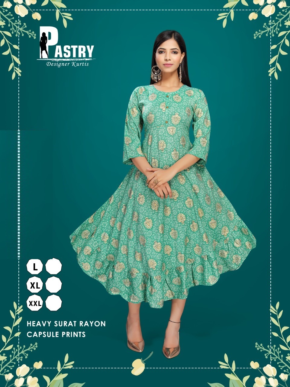 Ethnic Gota Patti Anarkali Dress - ALOFI - Women Designer Dresses