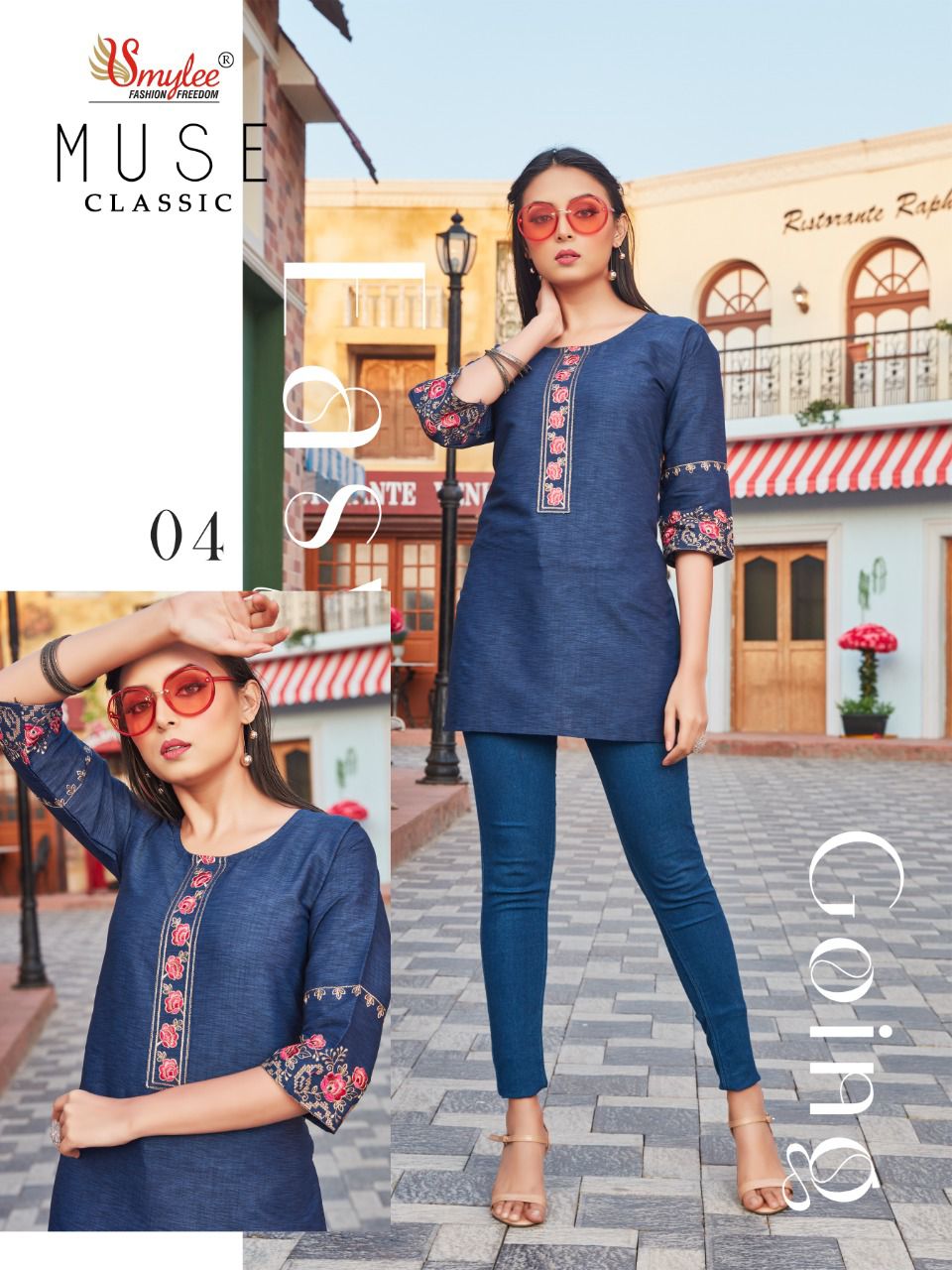 Buy Printed Mandarin Collar Short Kurti With 3/4Th Sleeves - Kurtas for  Women 7243783 | Myntra