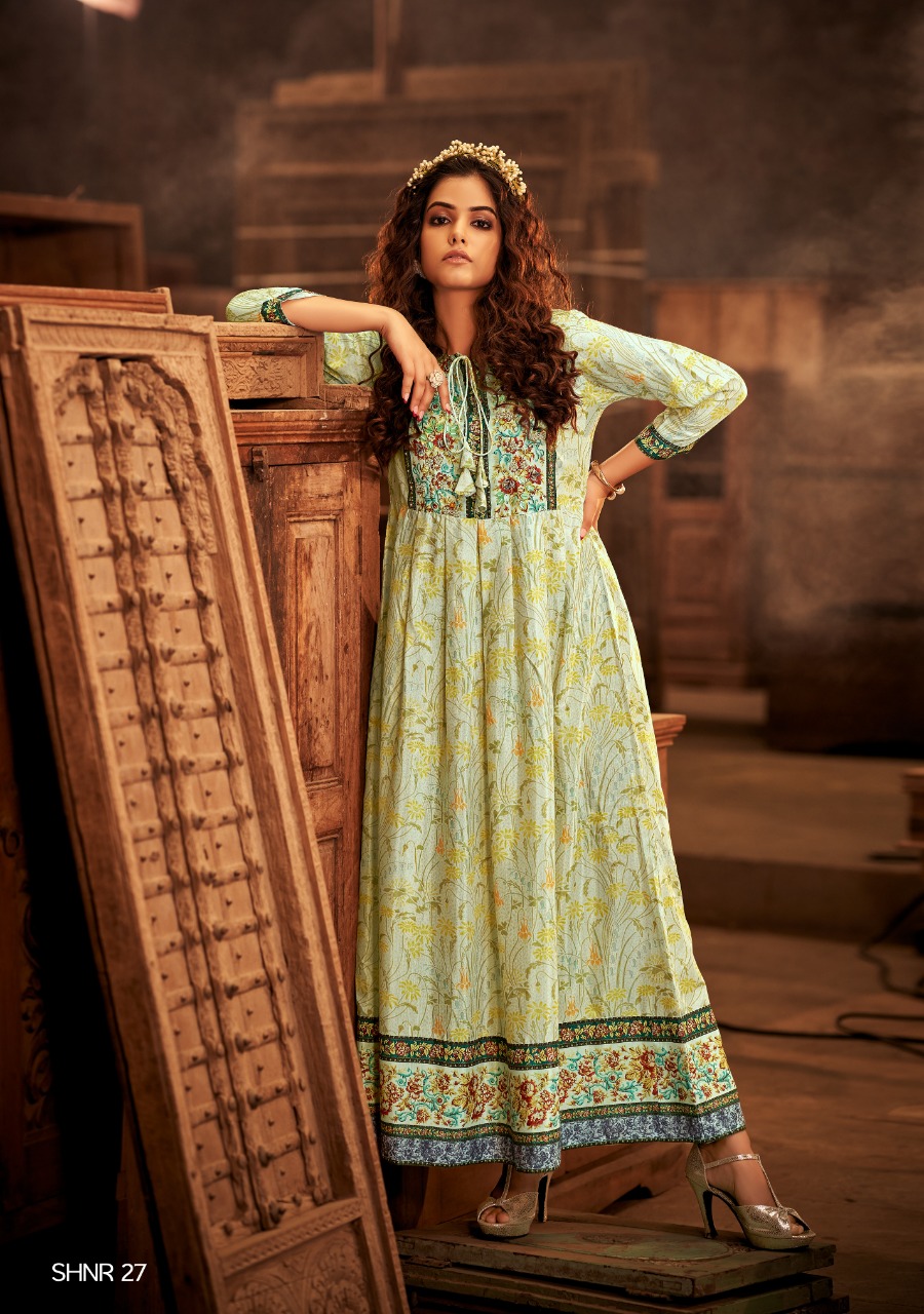Shichi Noor Collection Long Gown Style Kurti Catalog