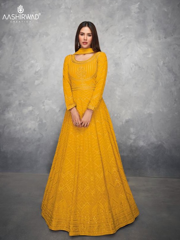 Aashirwad Anamika 8631 Georgette Wear Embroidery Salwar Kameez Catalog